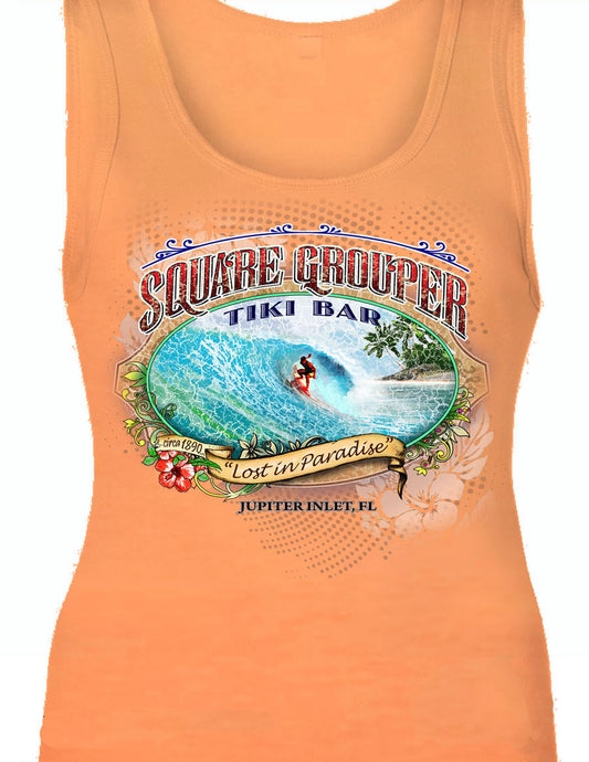 Ladies Orange Surfer Tank Top